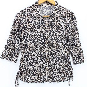 Eden & Olivia Shirt Womens Multicolor Animal Pattern Leopard Lightweight Size M
